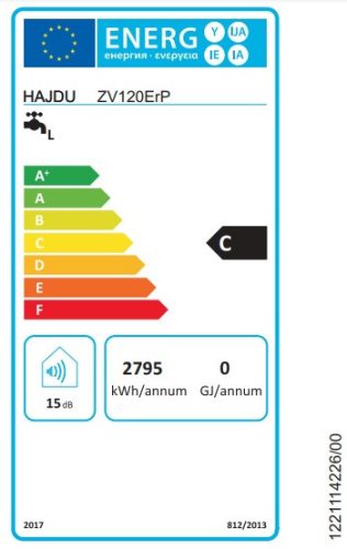 Hajdu ZV-120 ErP elektromos fali vízszintes forróvíz tároló (bojler)