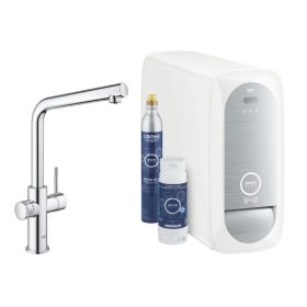   Grohe Blue Home mosogató csaptelep készlet szabályozható szénsavadagolóval L alakú kifolyóval, króm 31454001