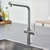 Grohe Blue Home csaptelep készlet szabályozható szénsavadagolóval L alakú kifolyóval, króm