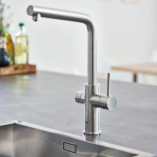 Grohe Blue Home mosogató csaptelep készlet szabályozható szénsavadagolóval L alakú kifolyóval, króm 31454001