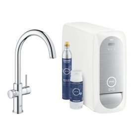   Grohe Blue Home C-kifolyós mosogató csaptelep kezdőkészlet S-es méretű filterrel, króm  31455001