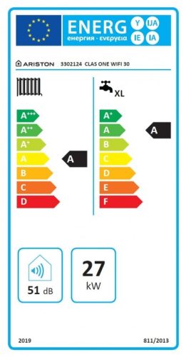 ARISTON Clas One Wi-Fi 30 ERP kombi kazán, kondenzációs, fali, 30kW