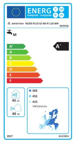 Ariston Nuos Plus S2 WIFI 110 WH fali monoblokkos használati melegvíz hőszivattyú, 110 liter