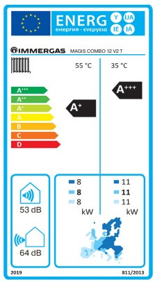 Immergas Magis Combo 12 V2 T split rendszerű hőszivattyú és kondenzációs kazán egyben (átfolyós rendszer), 3 fázis