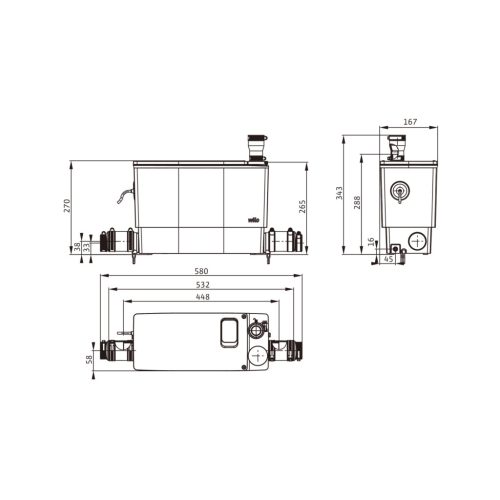 WILO DrainLift MINI3-XS-EF szennyvízátemelő telep, 230V