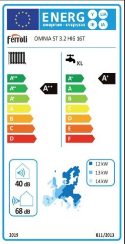 Ferroli Omnia ST 3.2 HI6 16T 3 fázis 16 kW hőszivattyú 240 l HMV tárolóval
