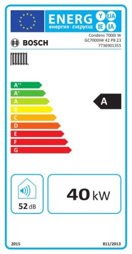 BOSCH CONDENS 7000I W GC7000IW 42 PB 23 KONDENZÁCIÓS FŰTŐ FALI GÁZKAZÁN 42 KW