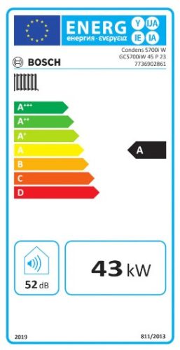 BOSCH Condens GC5700iW P-45 ERP fűtőkazán, kondenzációs, fali, 45kW