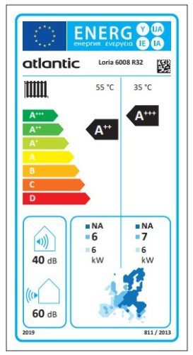 ATLANTIC Loria levegő-víz hőszivattyú, R32, lemezes, 230V, 8kW