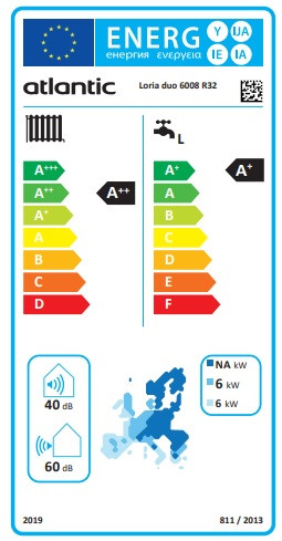 ATLANTIC Loria Duo levegő-víz hőszivattyú, R32, HMV, lemezes, 230V, 8kW