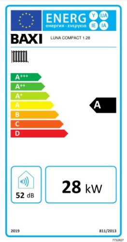BAXI Luna Compact 1.28 ERP fűtőkazán, kondenzációs, fali, 28.9kW LUNACOMPACT128