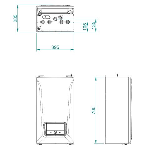 BAXI Luna Compact 24 ERP kombi kazán, kondenzációs, fali, F:20.6kW, HMV:24.7kW LUNACOMPACT24