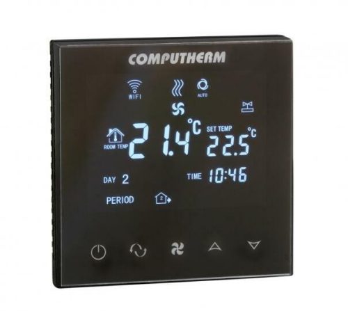 Computherm E300FC Wi-Fi fan-coil termosztát 2- és 4-csöves rendszerekhez, fekete