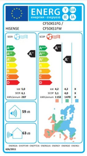 Hisense Expert Smart (CF) 5 kW hűtő-fűtő inverteres split klíma tálcafűtés nélküli
