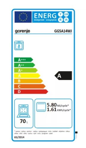 Gorenje GG5A14WJ gáztűzhely, fehér, SilverMatte zománc, fém tető