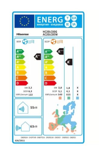 Hisense Max Comfort 2,0kW hűtő-fűtő split klíma (HC20LC00G/AC20LC0EW)