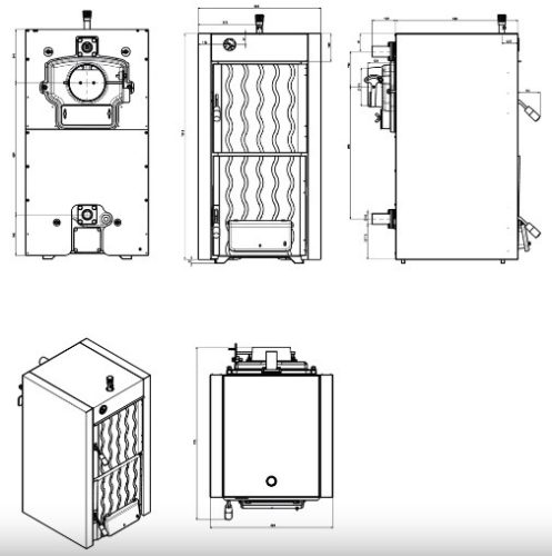 Hunor LX 6 tagos szilárdtüzelésű öntöttvas kazán (33kW)