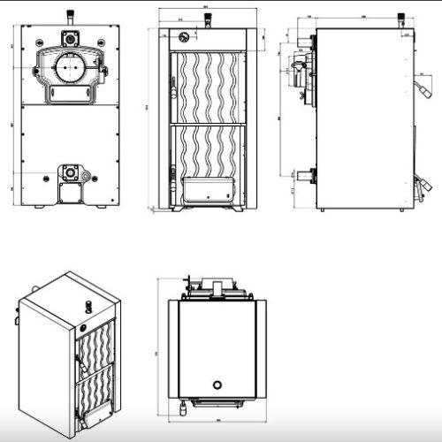 Hunor LX 7 tagos szilárdtüzelésű öntöttvas kazán (38kW)