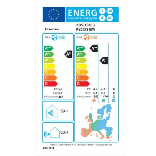HISENSE Wings Pro 5,0kW WIFI+Tálcafűtéses inverteres fali klímaberendezés  KB50XS1EG/KB50XS1EW 