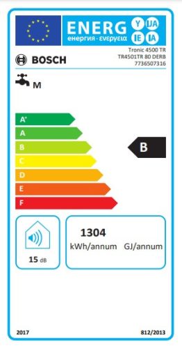 BOSCH TR4501T 80 DERB tárolós vízmelegítő, FLAT, elektromos, fali, 80l, 1.5kW