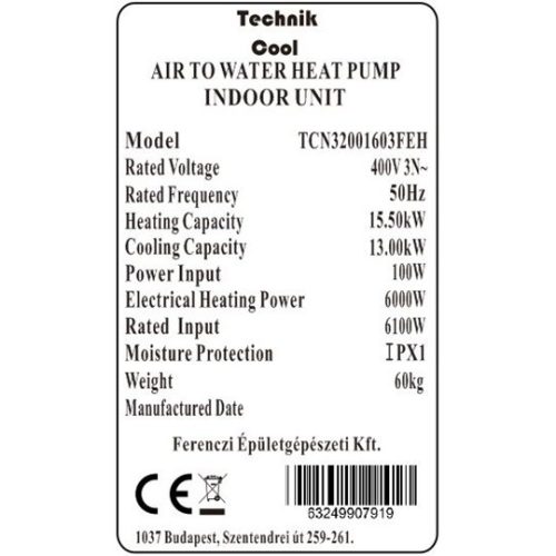 TECHNIK COOL PRO SPLIT LEVEGŐ-VÍZ HŐSZIVATTYÚ, 16 KW, 3 FÁZISÚ, 400V