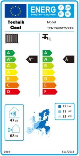 TECHNIK COOL PRO SPLIT LEVEGŐ-VÍZ HŐSZIVATTYÚ 12KW 3 FÁZISÚ, 400V BEÉPÍTETT 185 LITERES HMV TÁROLÓVAL