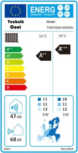 TECHNIK COOL PRO SPLIT LEVEGŐ-VÍZ HŐSZIVATTYÚ 12KW 3 FÁZISÚ, 400V BEÉPÍTETT 185 LITERES HMV TÁROLÓVAL