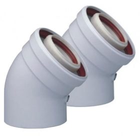   TRICOX PAKÖ502C Koncentrikus PPs/alu könyök 60/100mm 45°, (2db)