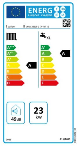VAILLANT ecoTEC Pro VUW 236/5-3 (H-INT II) ERP kombi kazán, kondenz., fali, 5-20kW