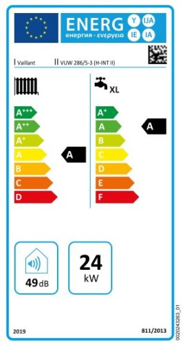 VAILLANT ecoTEC Pro VUW 286/5-3 (H-INT II) ERP kombi kazán, kondenz, fali, 6-25.5kW