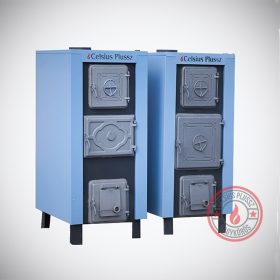   Celsius P-V35  Nagy ajtós 32 kW-os lemez vegyestüzelésű kazán 